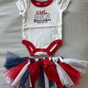 July 4th Baby Bodysuit and Tutu Set